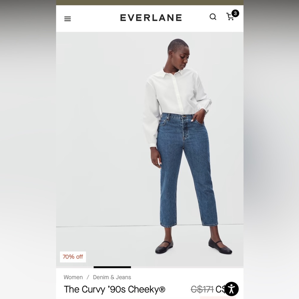 Everlane 90’s curvy cheeky jeans